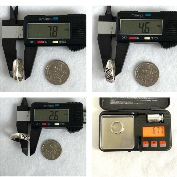 Sterling Silver 925 Oxidized Geometric Maze Pattern Dome Style Band Ring Sz 8.75 - Picture 10 of 16